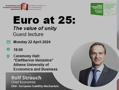 Rolf Strauch ''Euro at 25: The value of unity'' | 22.4.24 |18:00