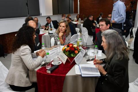 Discussion between delegates and members of  the teaching staff of the Athens University of Economics and Business