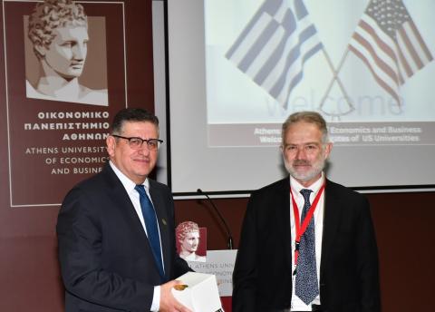 The Rector of the Athens University of Economics and Business, Professor Dimitris Bourandonis and Mr. Shawn Reynolds, Indiana University