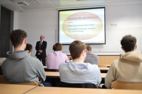 Vice Rector for International Cooperation and Growth, Professor Vassilis Papadakis, welcomed the first cohort of American students in the context of the "AUEB - KSB Study Abroad Program"