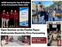 AUEB Among the Top 10 Finalists at the Econometric Game 2026 | Open Seminar on the Finalist Paper: Multivariate Electricity Price Forecasting | Monday, 15 June | 15:00–16:30 | Troias Amphitheater