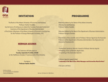 INVITATION: Honorary Doctorate Conferment Ceremony for HERMAN AGUINIS at AUEB
