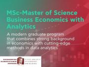 MSc in Business Economics with Analytics, call for Applications 2025-26 is now open!